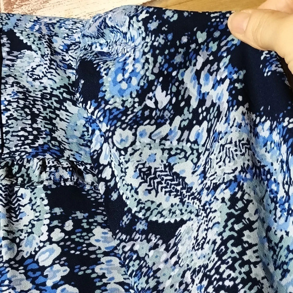 Joie boho Parisian paisley printed blue peasant elastic ruffle sleeves medium - Picture 5 of 10